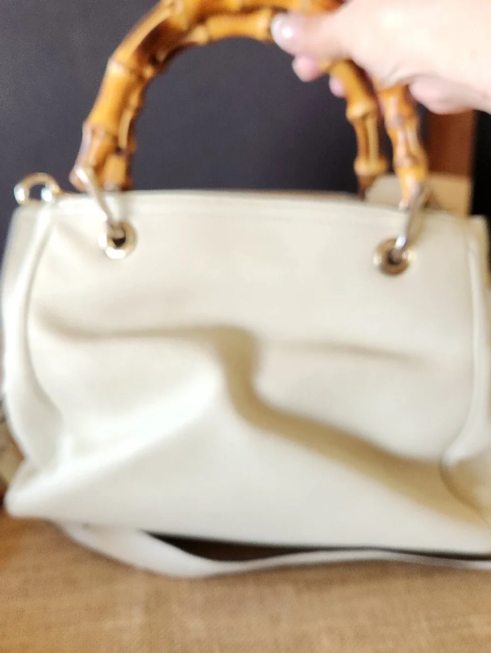 Gucci Bamboo Top Handle W/ Long Strap Measures 12